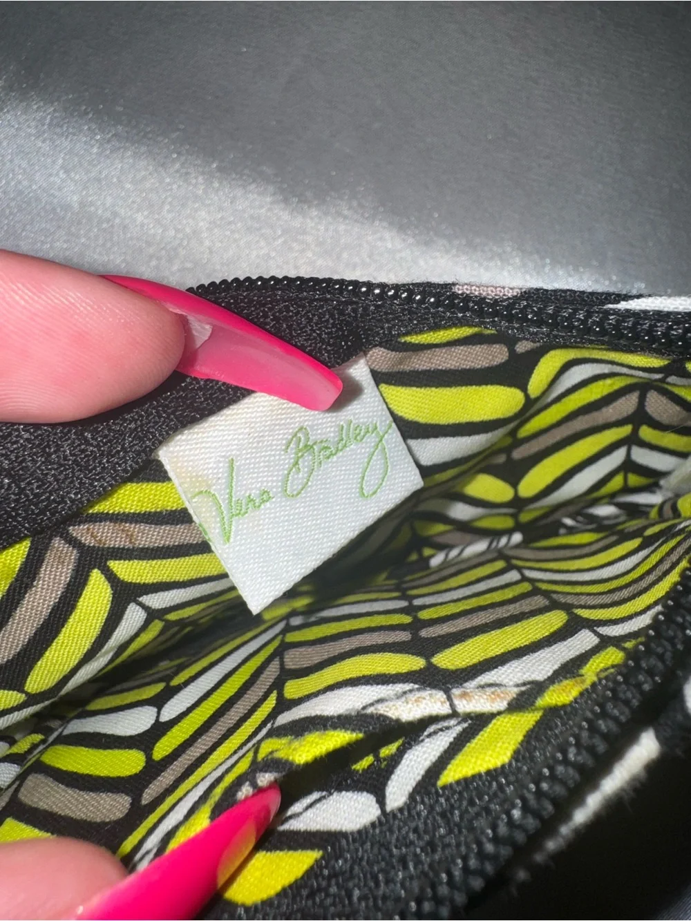 Vera Bradley Black & White Floral Key Ring Pouch